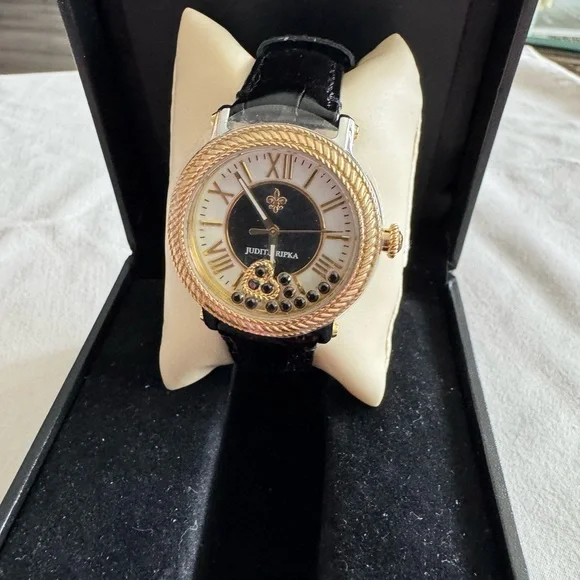 Judith Ripka Black and Gold Women's Watch - Picture 4 of 4